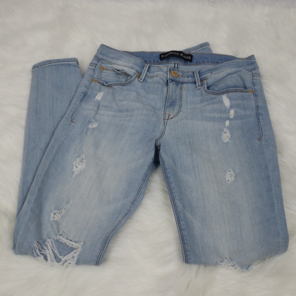 Express ripped Jeans Legging Midrise sz 8 R